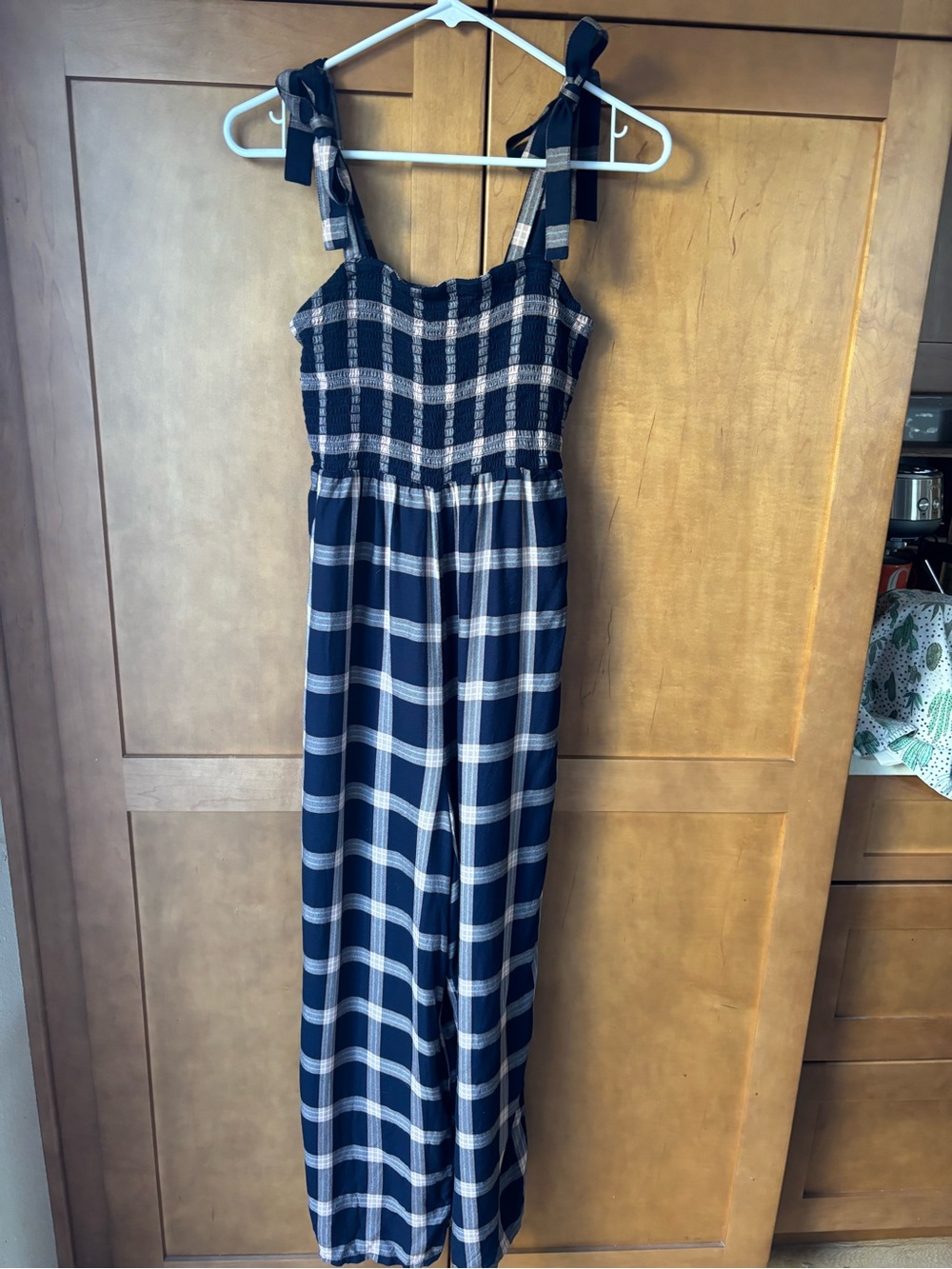 American Eagle Outfitters Plaid Smocked Jumpsuit - Picture 2 of 4